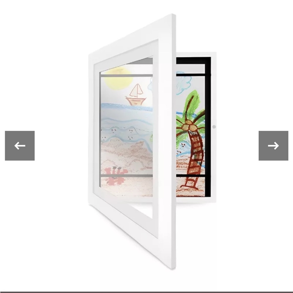 Kids artwork frame with storage